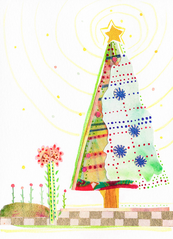 Handmade, Christmas card by Gina Rossi for P. Wigglebottom & Co.