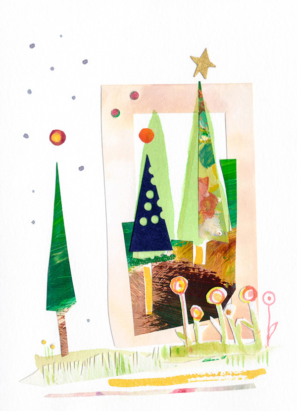 Handmade, Christmas card by Gina Rossi for P. Wigglebottom & Co.